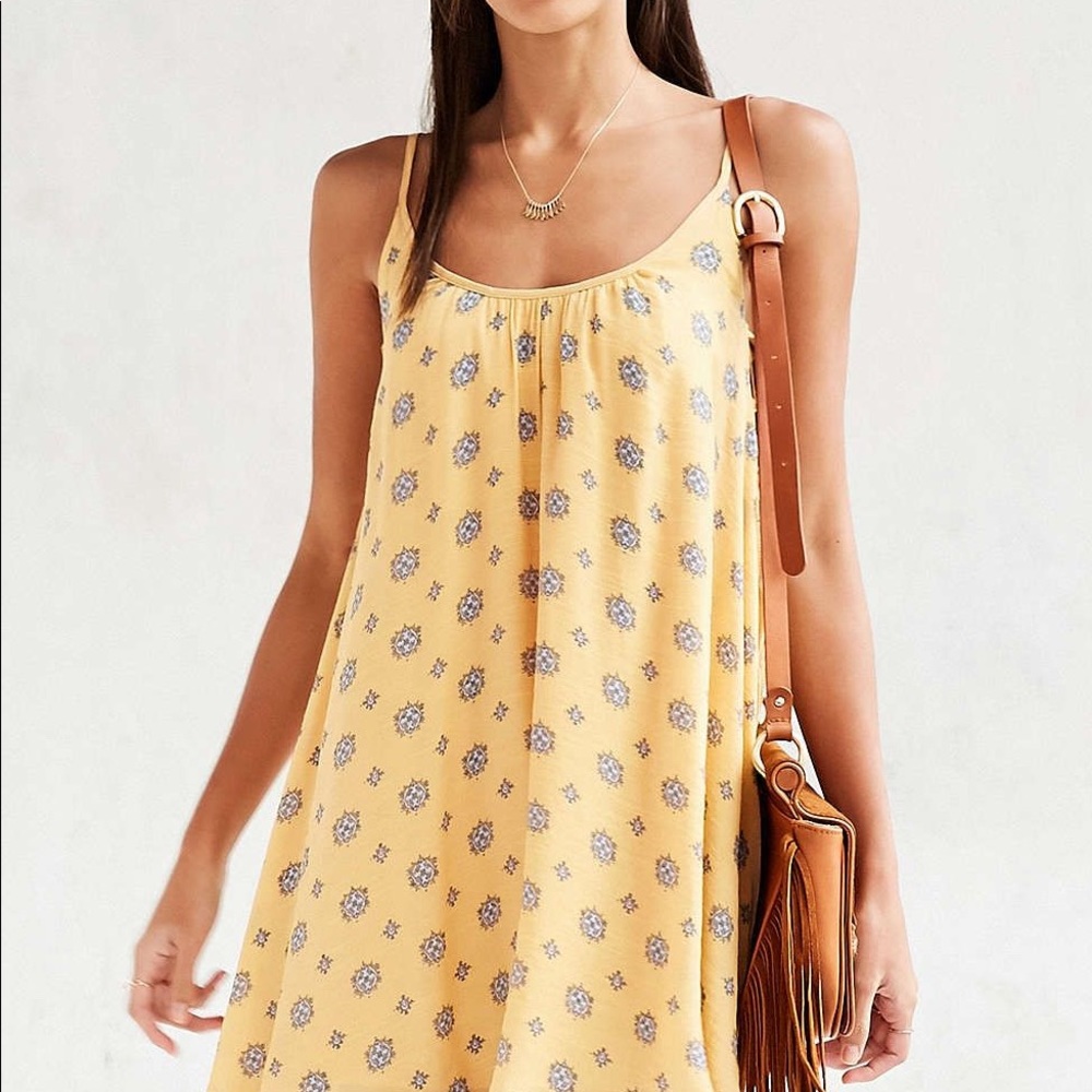 Urban Outfitters Yellow Floral Mini Sundress